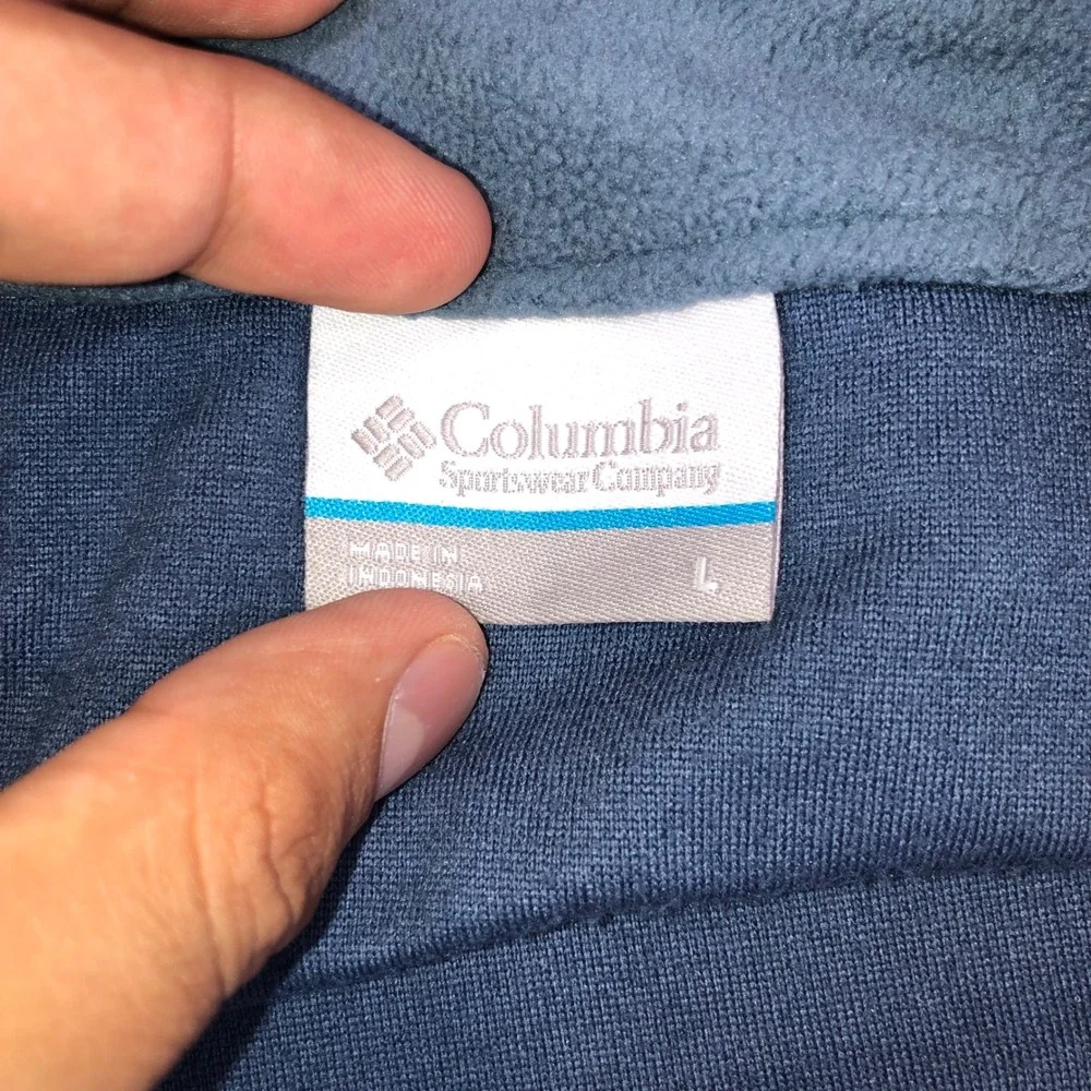 Columbia Mens Fleece Quarter Zip Pullover Navy Blue XM6279 Size L